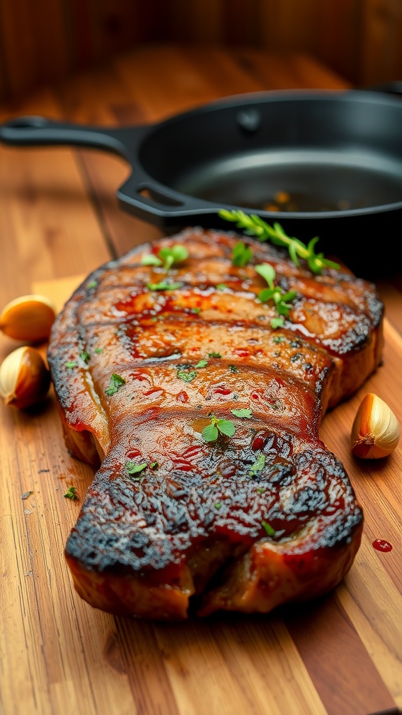 Perfectly Seared Steak on a Cast Iron Skillet
